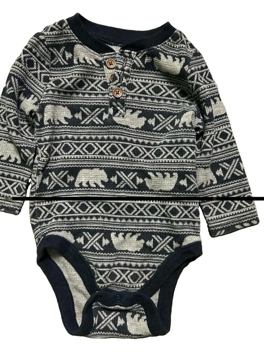 Neutral Baby Winter Long Sleeve Bodysuits Stripes Size 3-6 Months